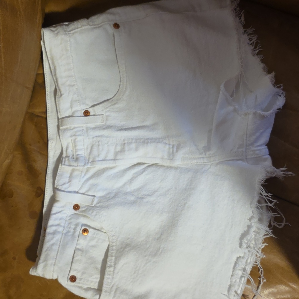 Levi's White Denim Cutoff Shorts - Picture 2 of 16